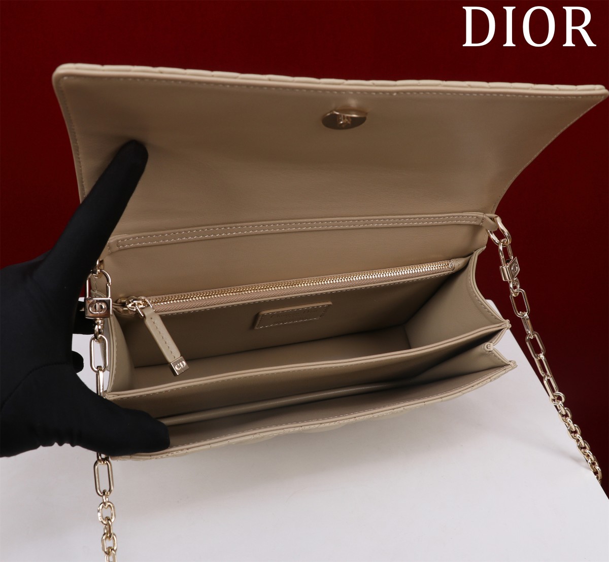 My Dior Top Handle Bag Powder Beige Cannage Lambskin